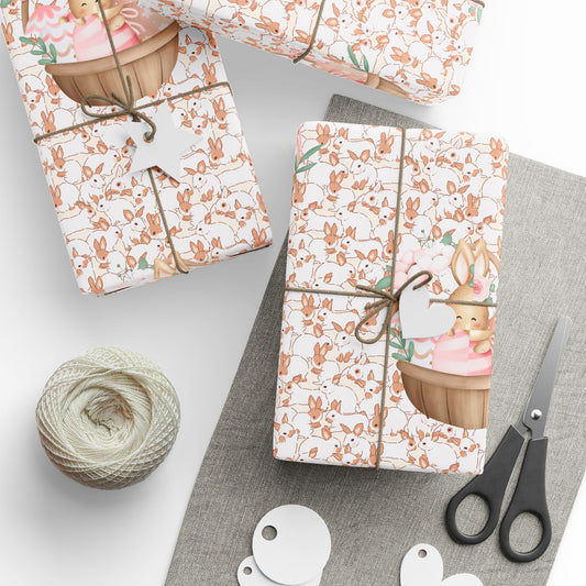 Easter Floral Bunny Wrapping Paper Roll — Cute Pastel Easter Gift Wrap - Creations by Chris and Carlos