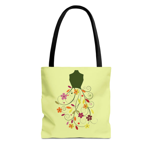 Floral Dressform Tote Bag – Spring Floral Pattern AOP Tote - Creations by Chris and Carlos