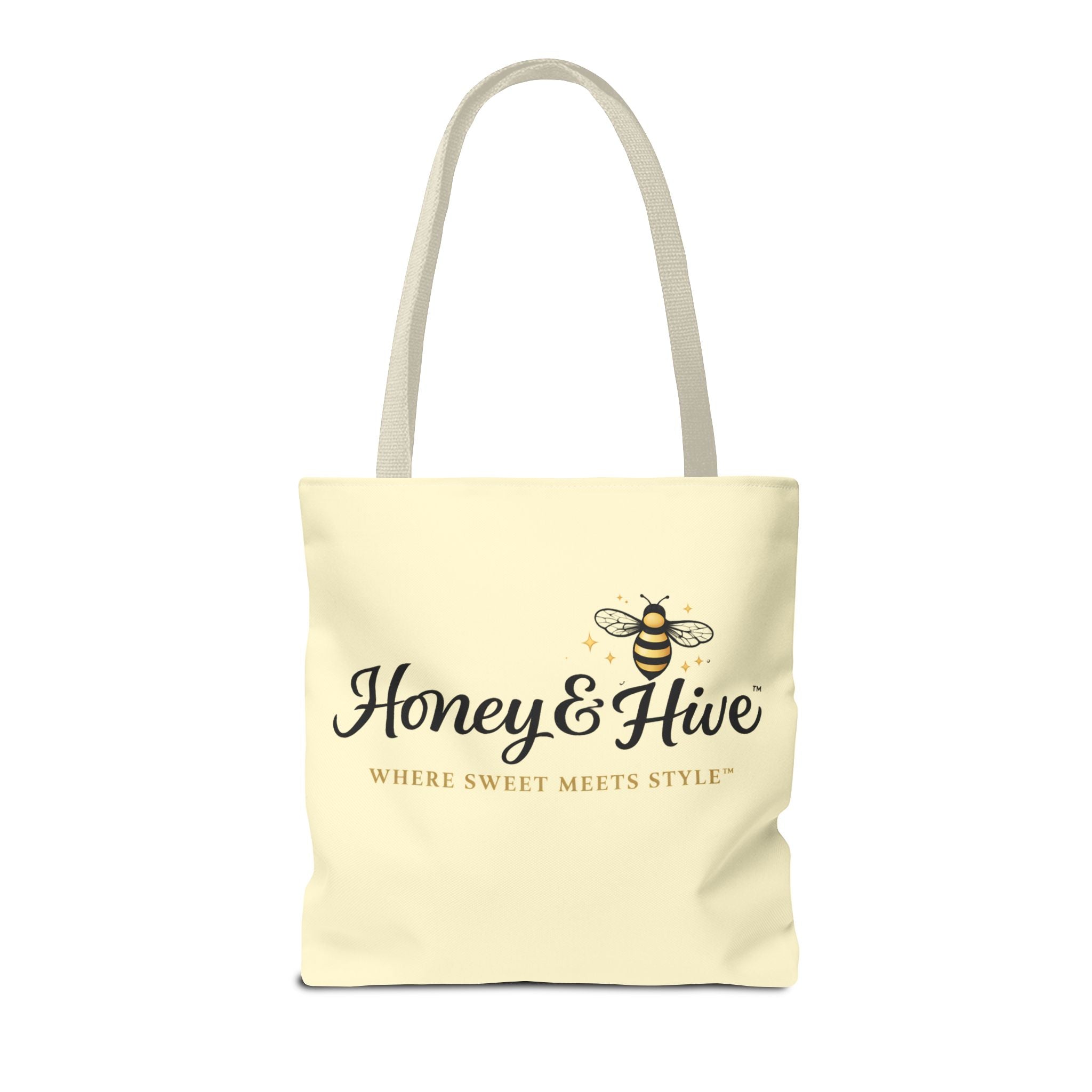 Honey & Hive Logo Tote Bag — Cute Bee Market Tote, "Where Sweet Meets Style" - Creations by Chris and Carlos