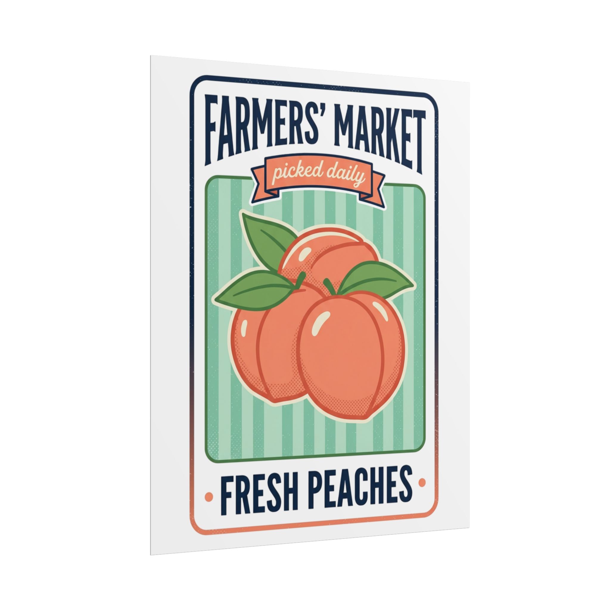 Farmers' Market Fresh Peaches Poster — Vintage Produce Wall Art - Creations by Chris and Carlos
