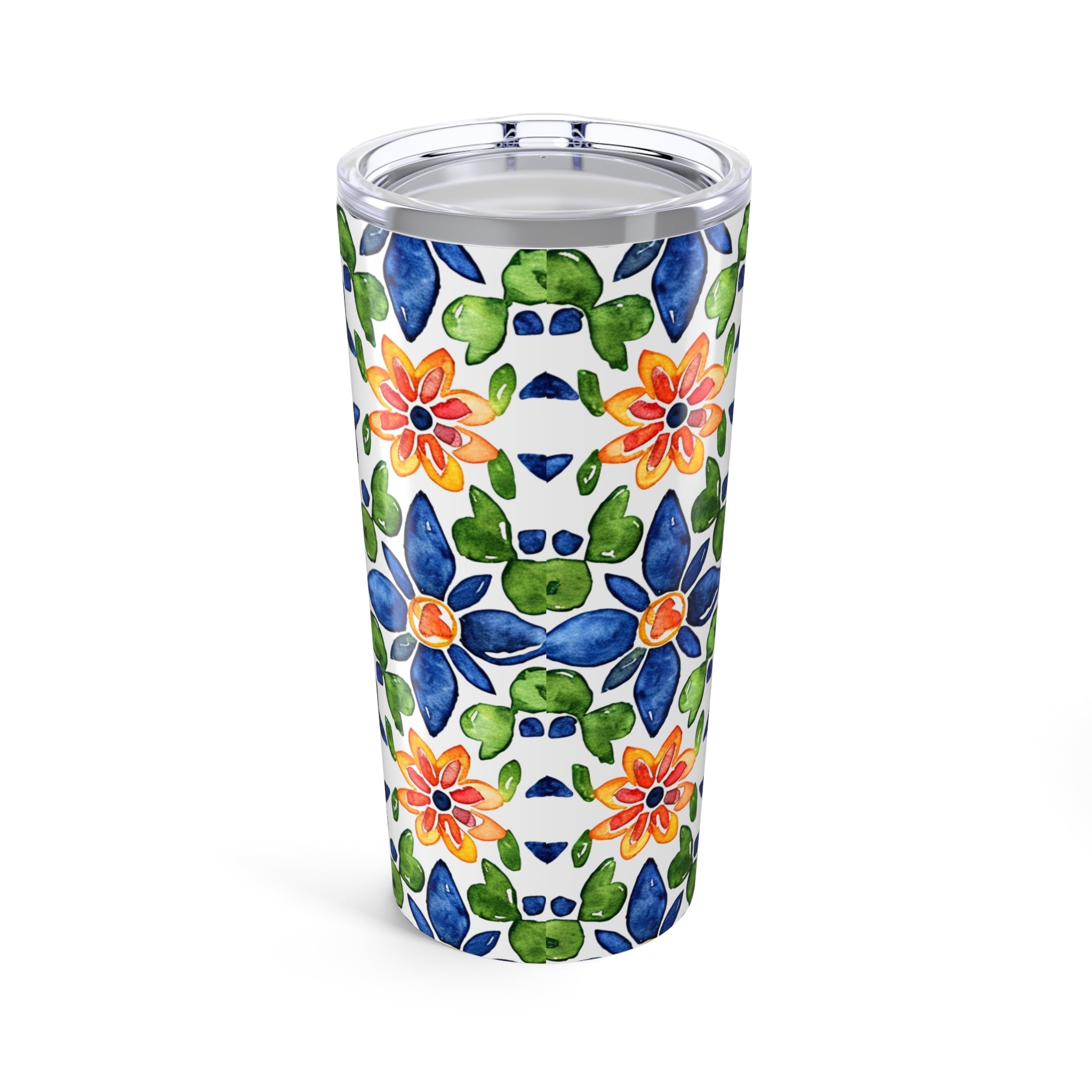 Sol y Alegría (Sun and Joy) Collection- Cactus Succulent Pattern Microfiber Blanket Soft Velveteen Throw for Home & Garden Lovers20oz Floral Watercolor Tumbler – Blue & Orange Garden Travel Cup - Creations by Chris and Carlos