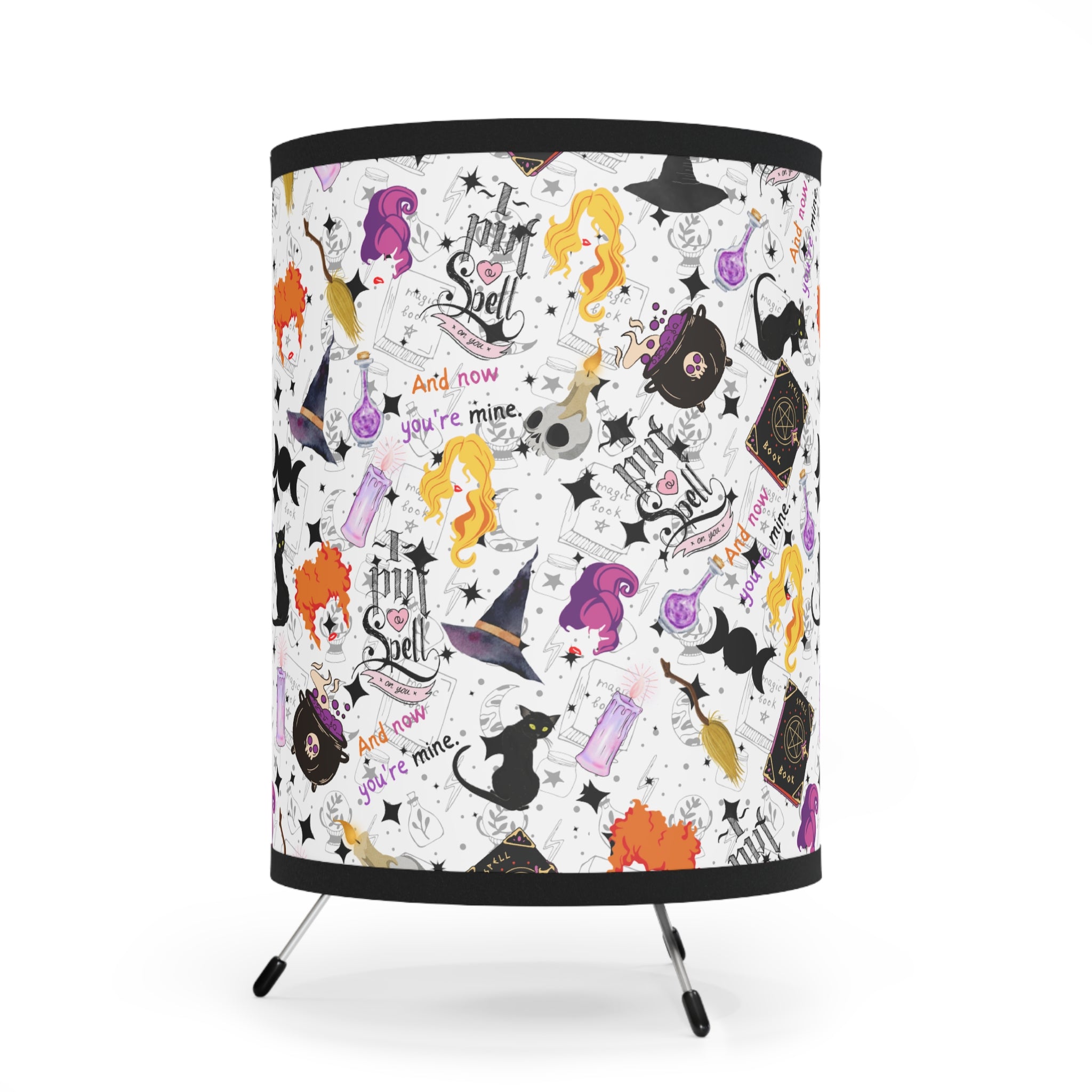 Hocus Pocus- Tripod Lamp with High-Res Printed Shade, US\CA plug - Creations by Chris and Carlos