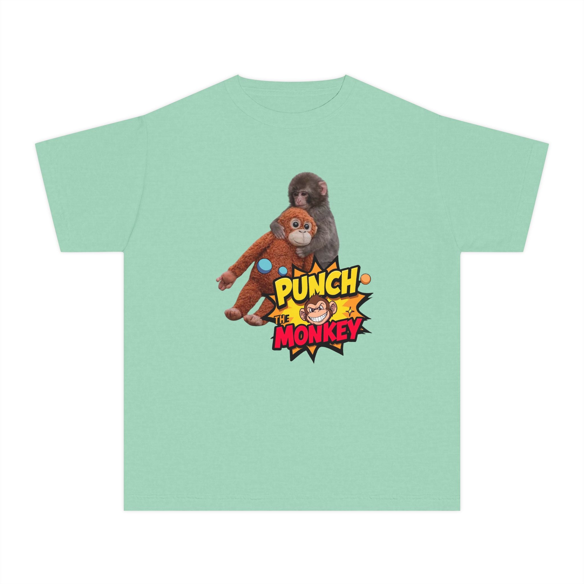 Punch Monkey Youth T‑Shirt — Cute Cartoon Monkey Graphic Tee for Kids - Creations by Chris and Carlos