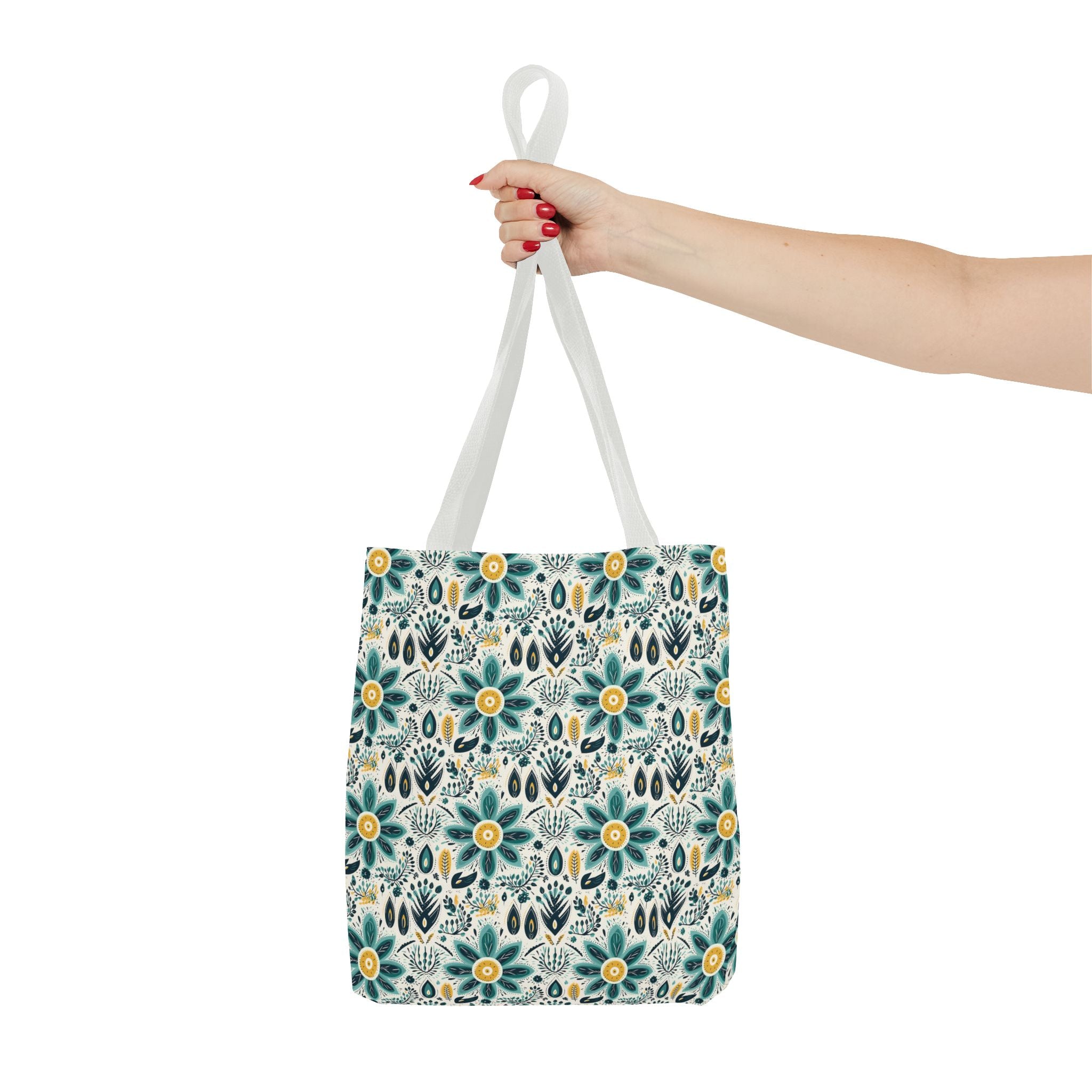 Sol y Alegría (Sun and Joy) Collection- Cactus Succulent Pattern Microfiber Blanket Soft Velveteen Throw for Home & Garden Lovers Floral Folk Art Tote Bag — Teal & Mustard All-Over Print - Creations by Chris and Carlos