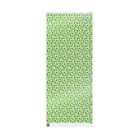 Shamrock Clover Wrapping Paper Roll - St. Patrick’s Day Green Floral Gift Wrap - Creations by Chris and Carlos