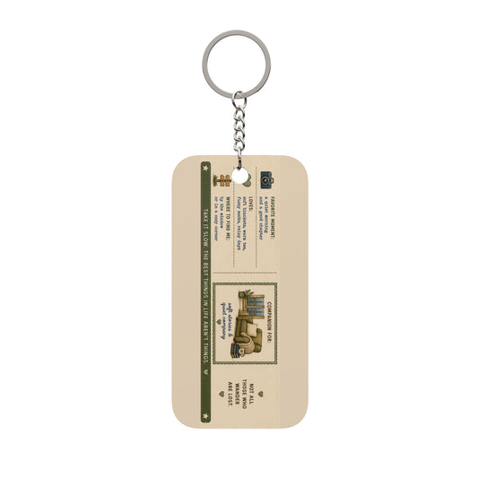 Old Soul Sloth Double-Sided Keychain Charm — Cute Retro Animal Keyring Gift - Creations by Chris and Carlos
