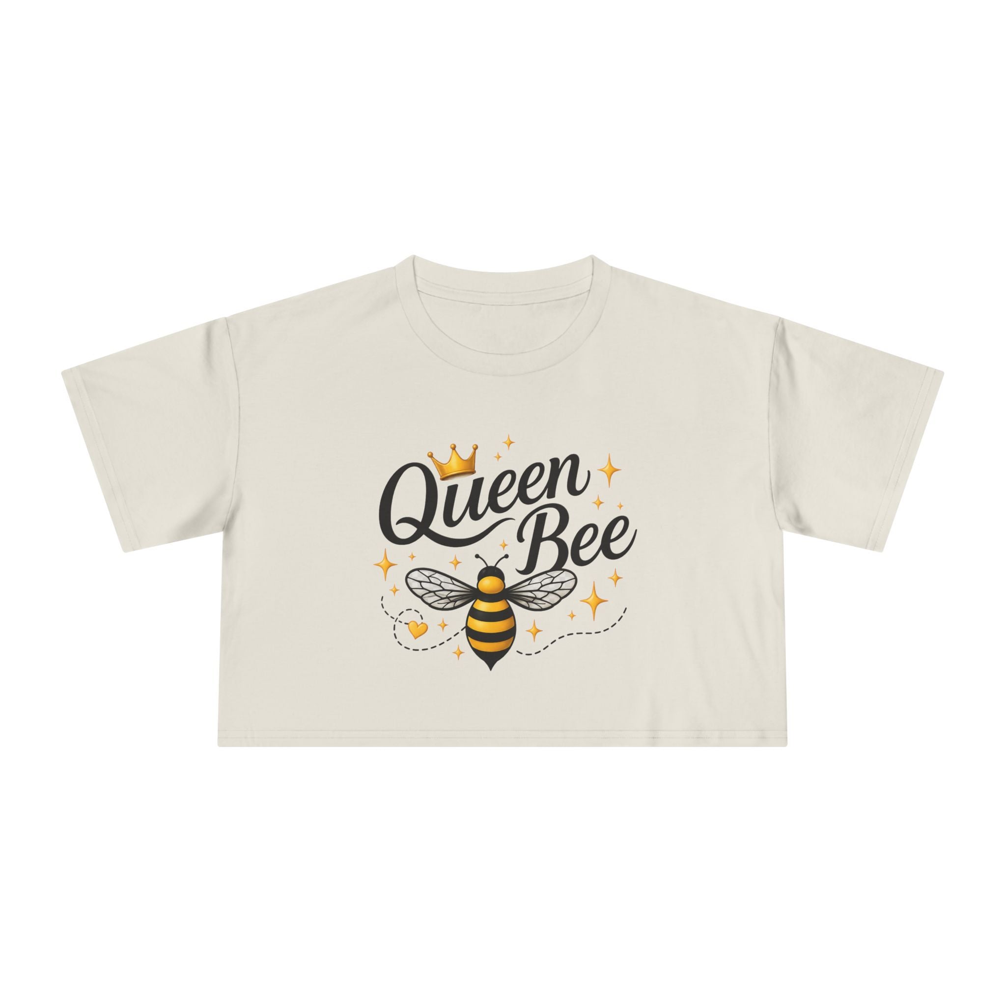 Queen Bee Crop Tee – Women's Bee Graphic Short Sleeve Top - Creations by Chris and Carlos