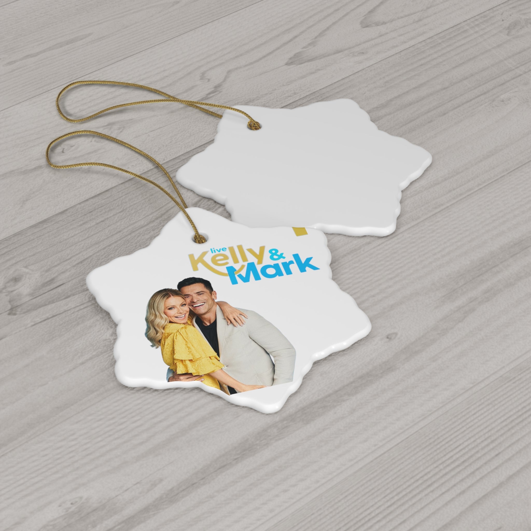 Live Kelly and Mark- Ceramic Ornament, 4 Shapes - Creations by Chris and Carlos