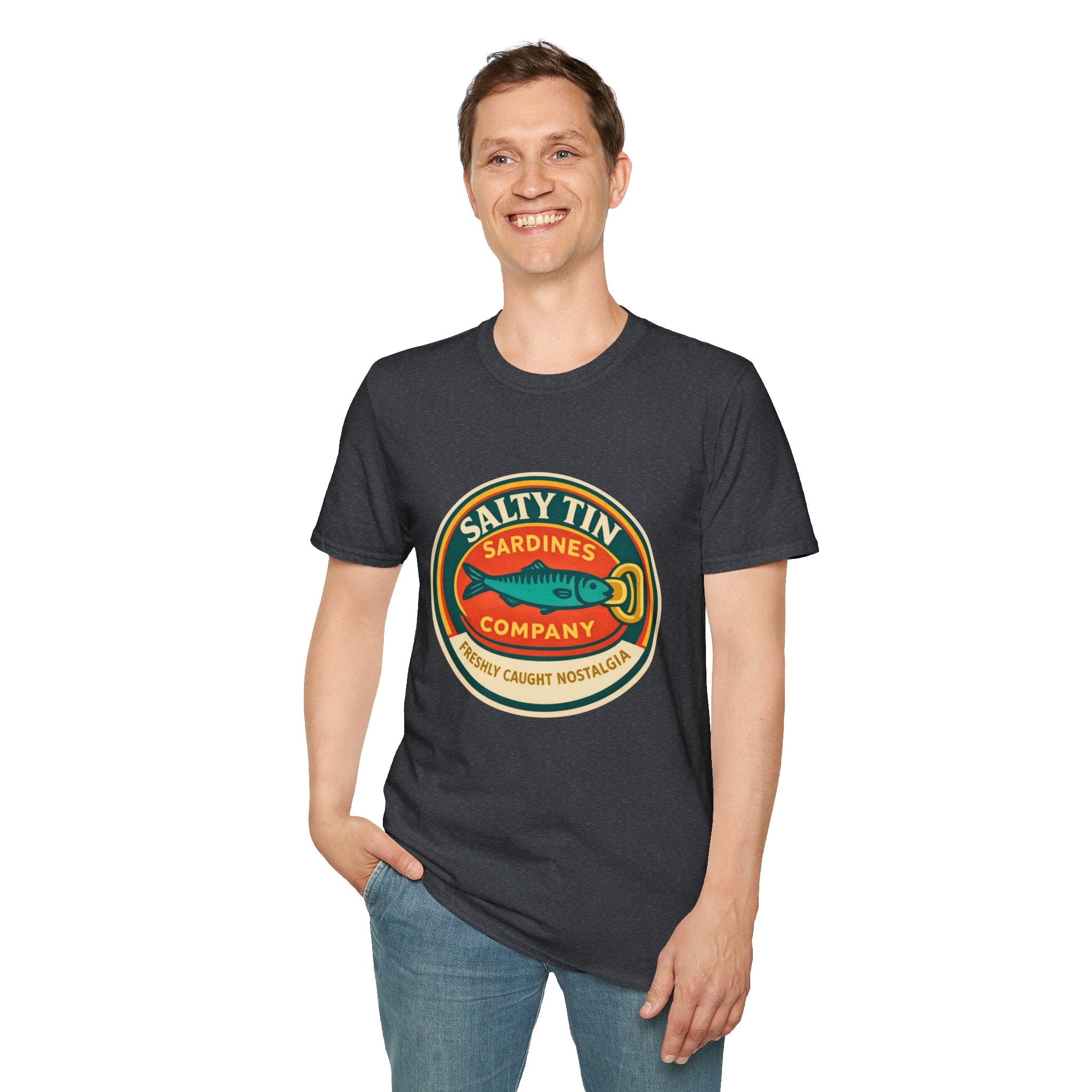 Salty Tin Sardines Vintage Logo T-Shirt - Creations by Chris and Carlos