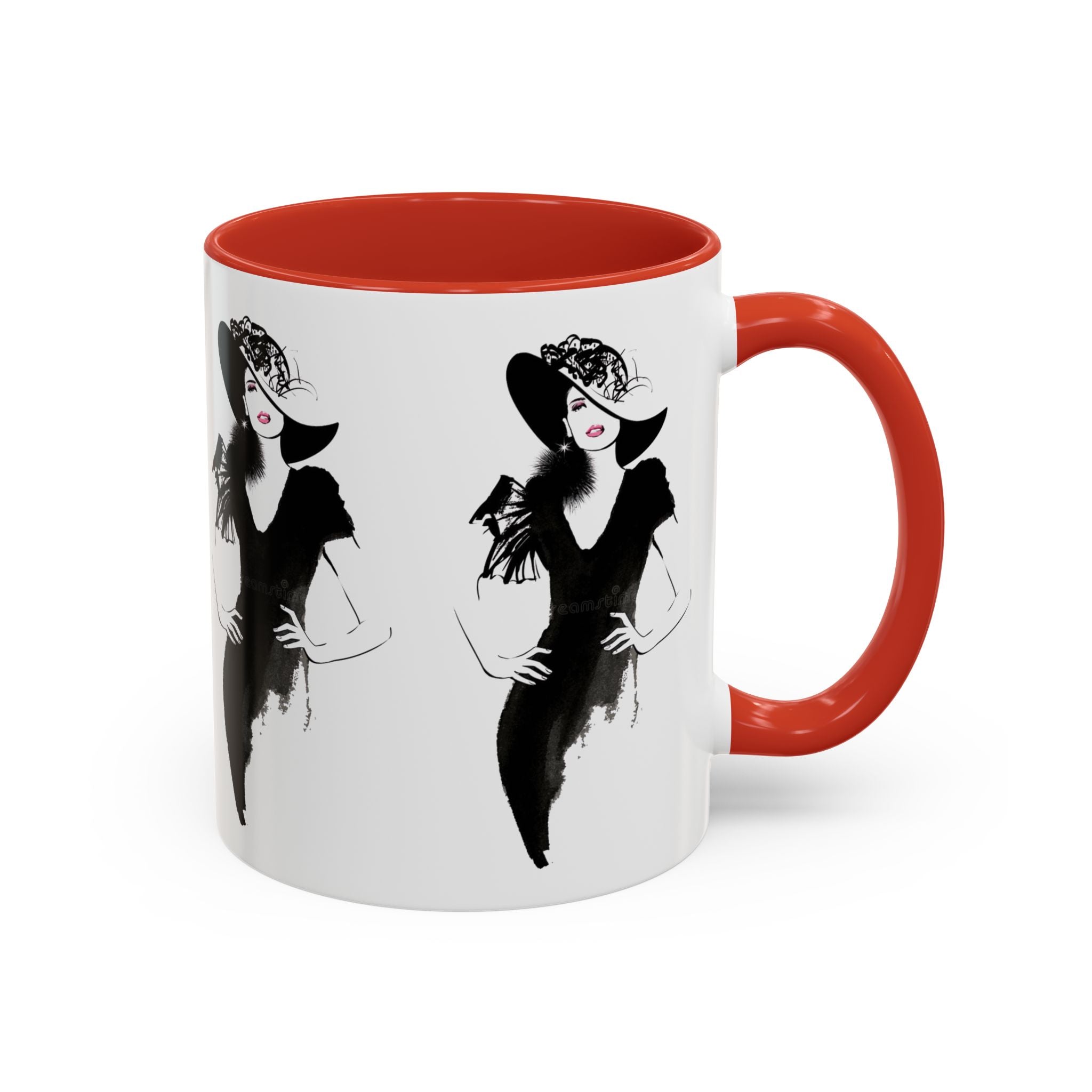 Elegant Lady Fashion Coffee Mug – Vintage Chic Black & White Accent - Creations by Chris and Carlos