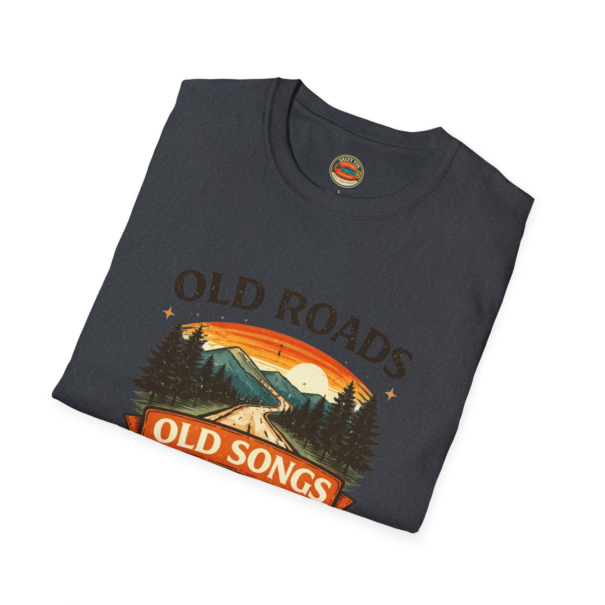 Old Roads Old Songs Old Soul T-Shirt — Vintage Mountain Guitar Retro Tee - Creations by Chris and Carlos