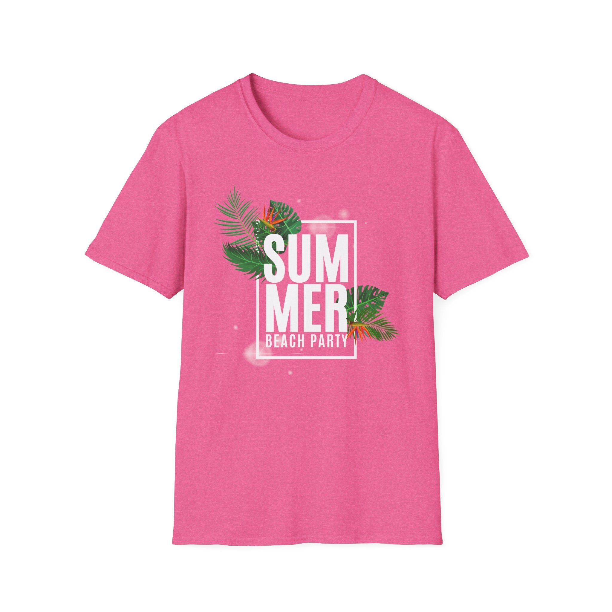 Summer Beach Party T-Shirt — Tropical Palm Leaves Graphic Tee - Creations by Chris and Carlos