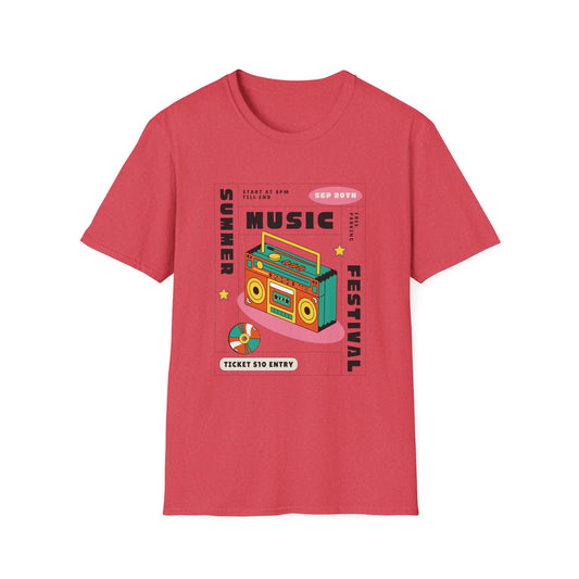 Music Festival T-Shirt — Retro Boombox Summer Festival Design - Creations by Chris and Carlos