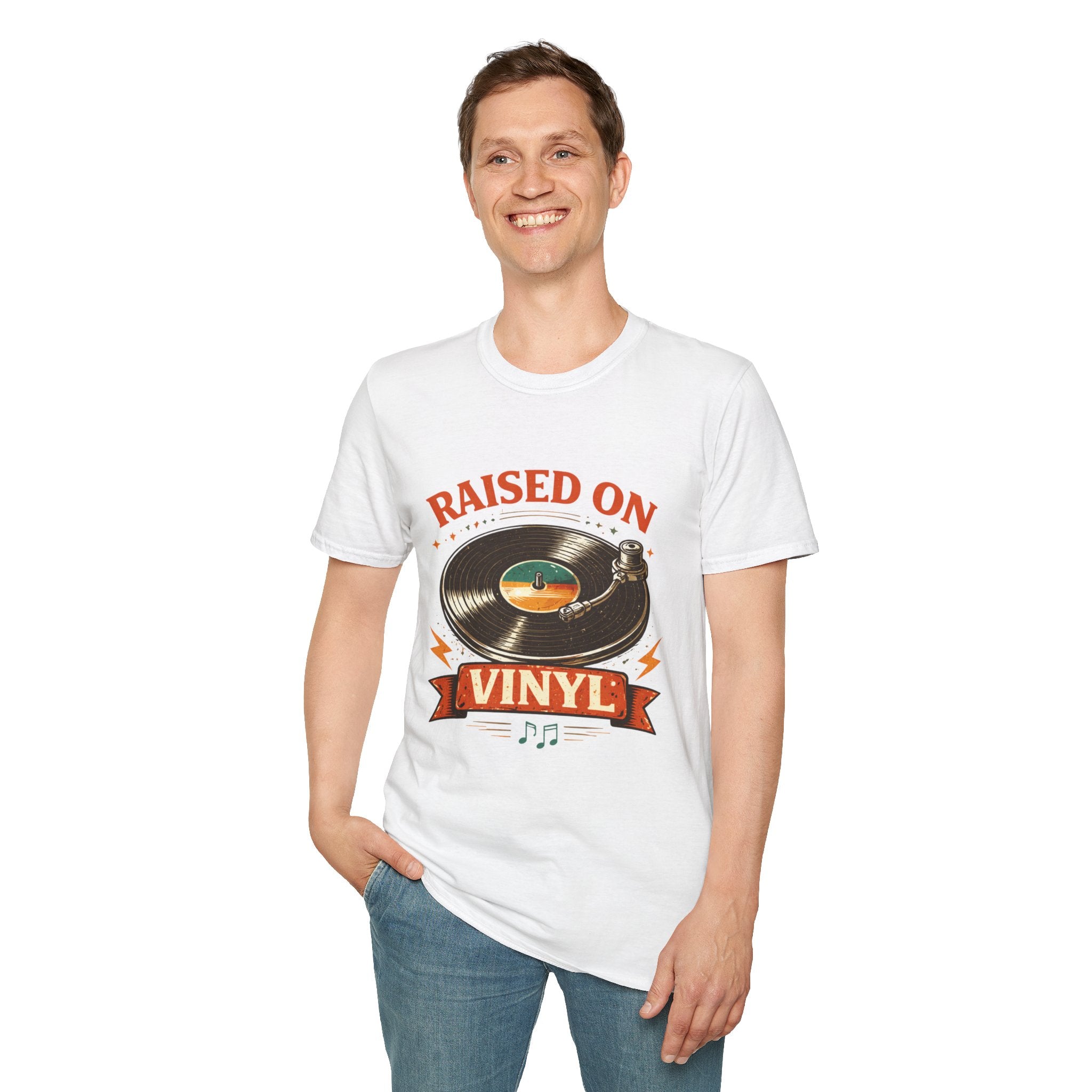 Raised on Vinyl T-Shirt — Retro Record Lover Tee - Creations by Chris and Carlos