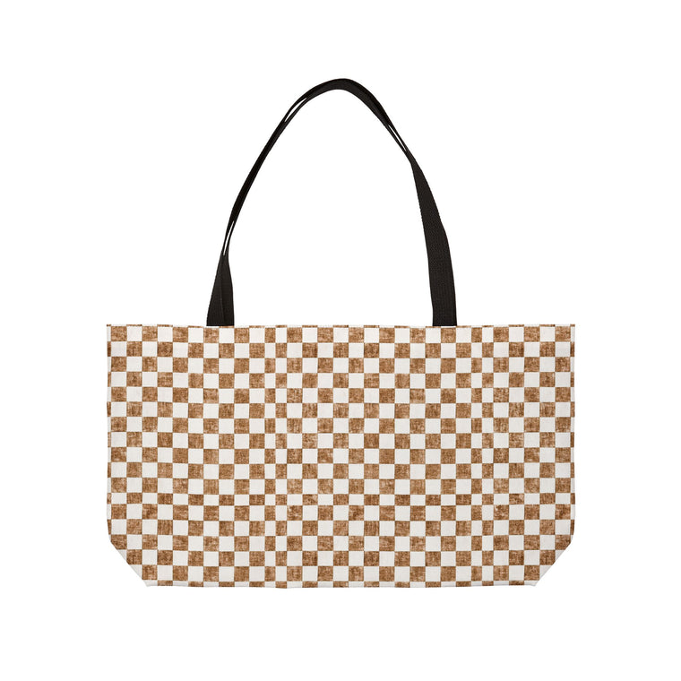 Bramble & Birch™ Home | Chic Checkerboard™ Mocha Weekender Tote - Creations by Chris and Carlos