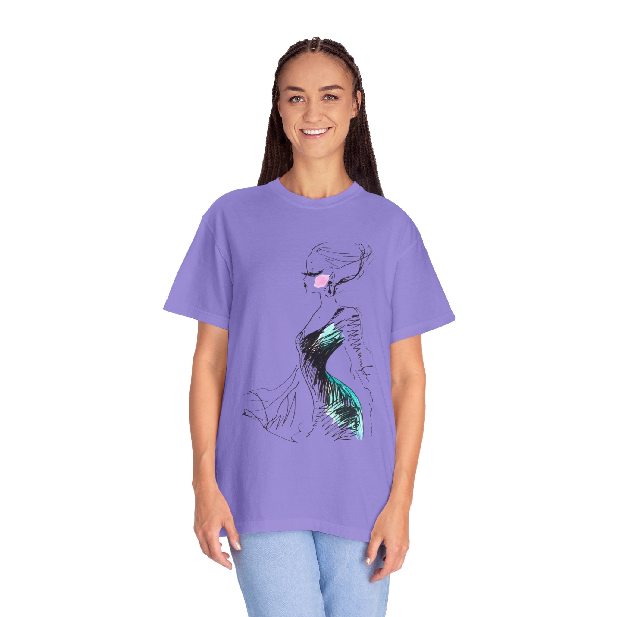 Fashion Sketch T-Shirt – Hand-Drawn Dress Illustration Tee - Creations by Chris and Carlos