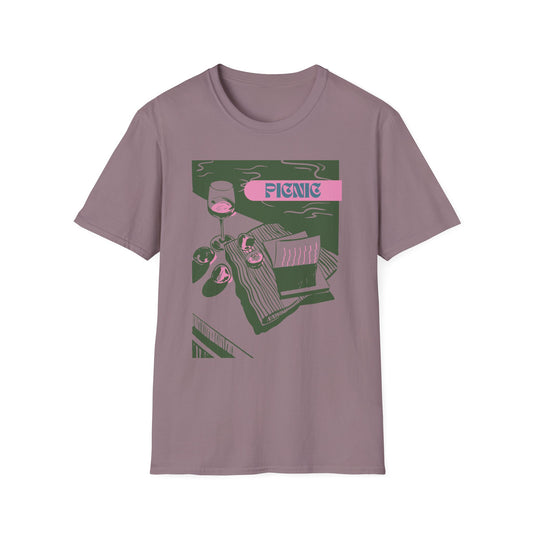 Picnic Graphic T-Shirt — Retro Picnic Scene Tee - Creations by Chris and Carlos