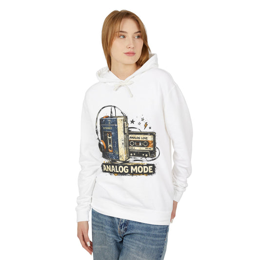 Analog Mode Hoodie — Retro Cassette & Walkman Vintage Music Pullover - Creations by Chris and Carlos