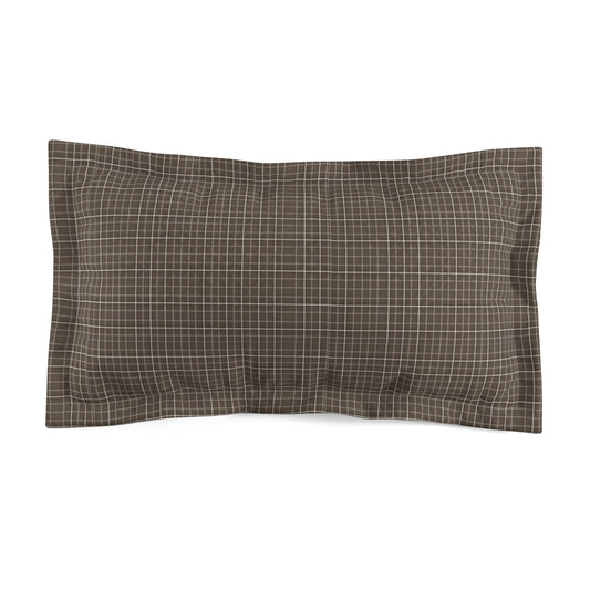 Briarwood Garden Brown Grid Microfiber Pillow Sham — Plaid Decorative Pillowcase for Cozy Farmhouse & Rustic Bedroom - Creations by Chris and Carlos