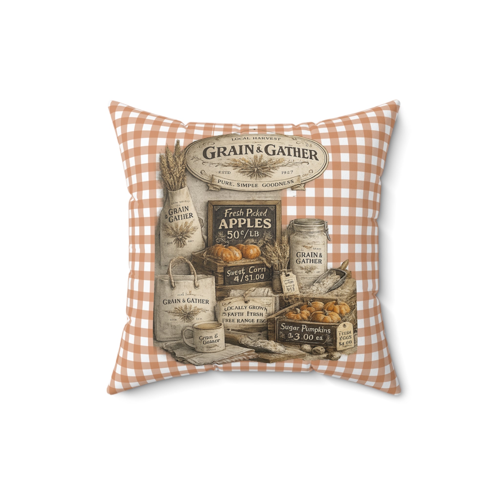 Old Soul Harvest™ Heirloom Plaid Throw Pillow - Throw Pillow from Old Soul Harvest Campfire Circle