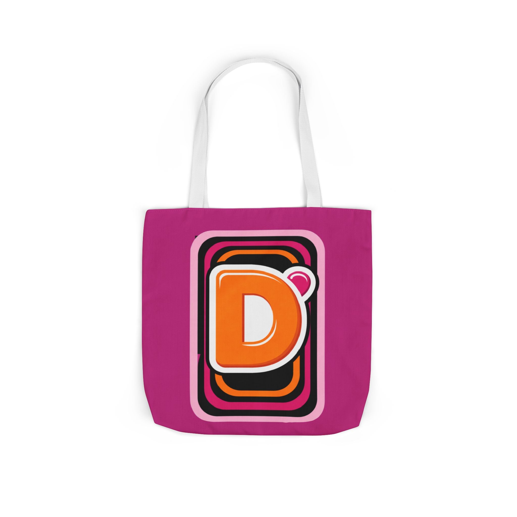 Tote Bag — Retro Pink 'Dunkin' D Logo' Canvas Tote - Creations by Chris and Carlos