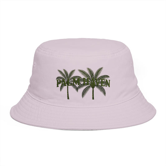 Palm Haven Bucket Hat – Tropical Palm Tree Embroidered Sun Hat - Creations by Chris and Carlos