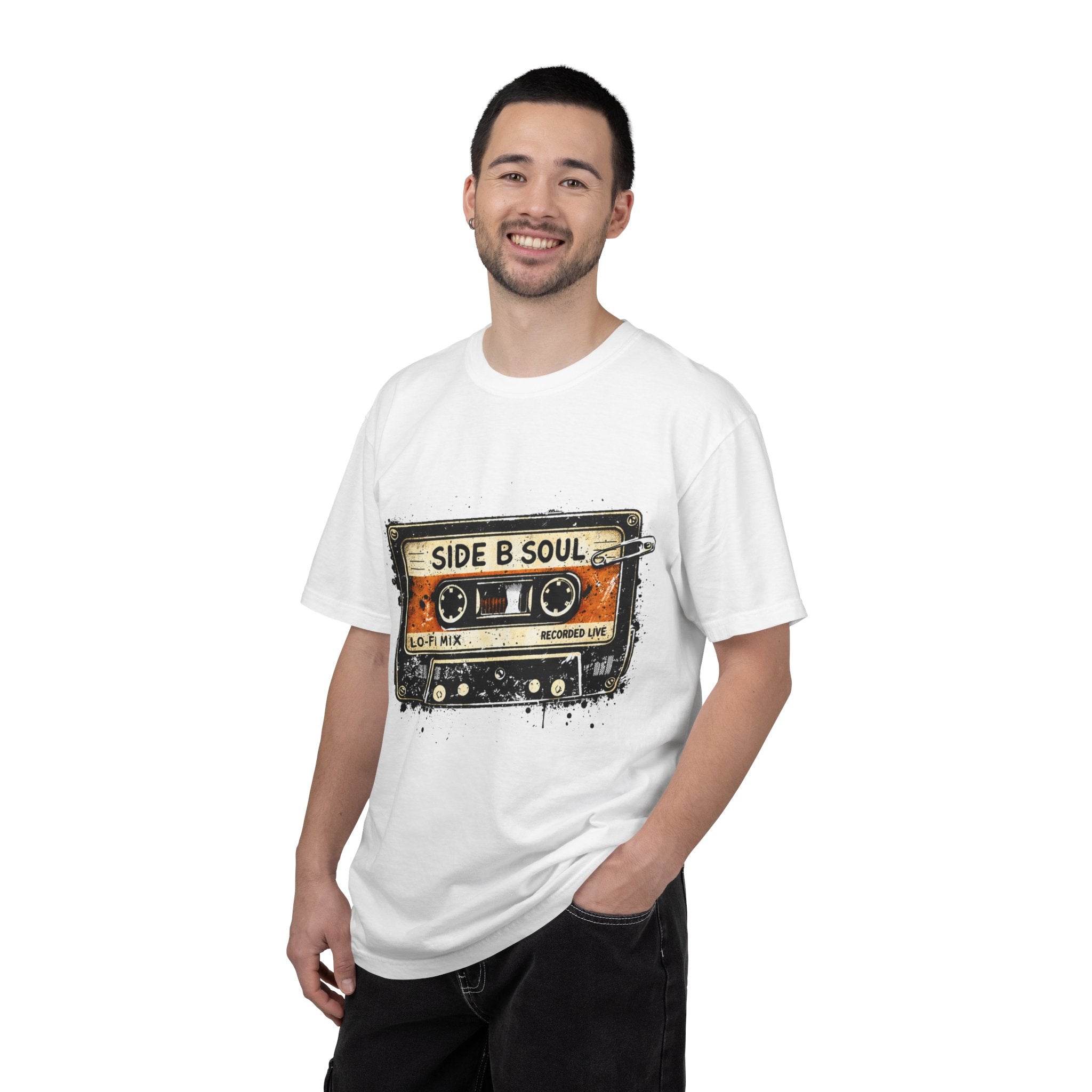 Analog Cassette T-Shirt — "Side B Soul" Vintage Tape Music Tee - Creations by Chris and Carlos