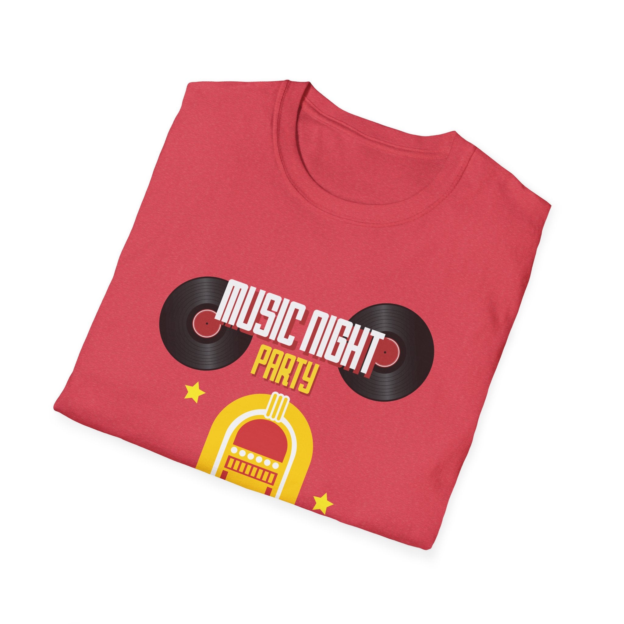 Music Night Party T-Shirt — Retro Jukebox & Vinyl Record Tee - Creations by Chris and Carlos