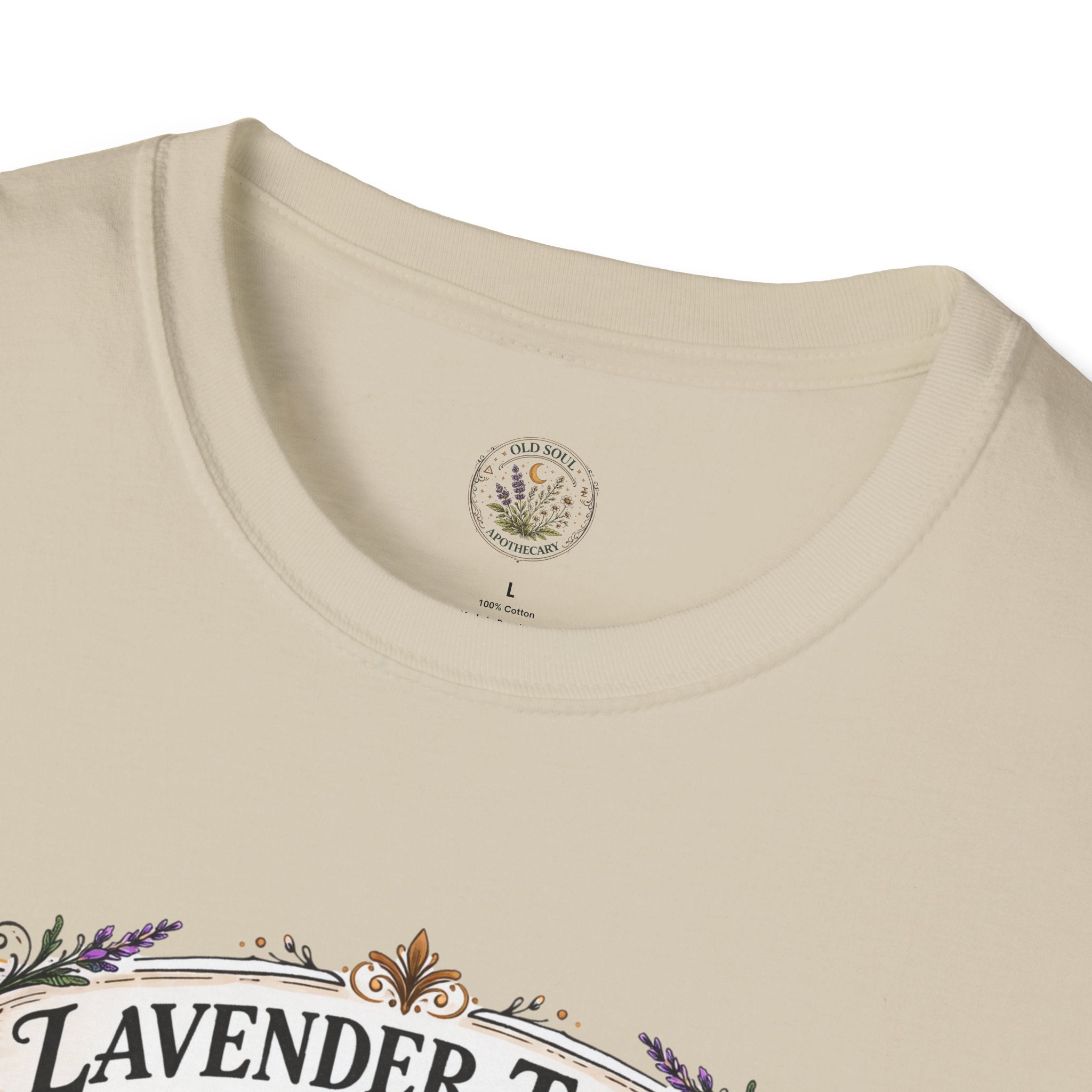Old Soul Apothecary Lavender Tonic Botanical Tee — Vintage Herbal Label Shirt - Creations by Chris and Carlos