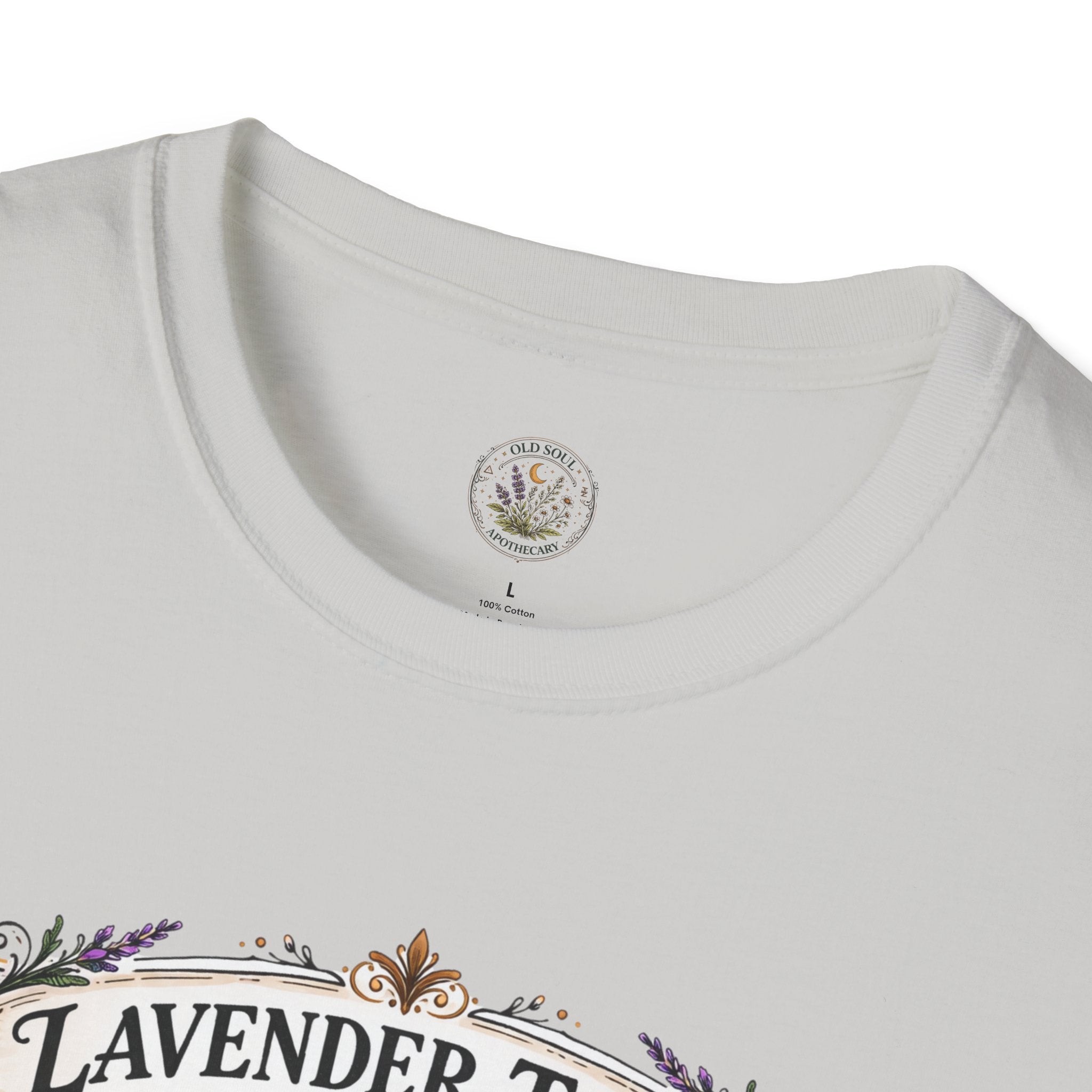 Old Soul Apothecary Lavender Tonic Botanical Tee — Vintage Herbal Label Shirt - Creations by Chris and Carlos