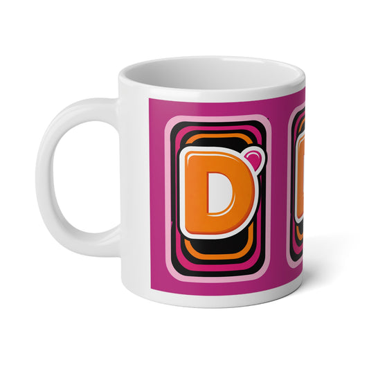 Dunkin D Inspired Retro Logo 20oz Jumbo Mug — Pink Vintage Coffee Cup - Creations by Chris and Carlos