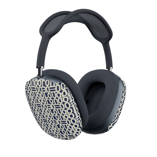 Prism Point Athletic Collection AirPods Max Shell Case — Navy Geo Pattern Ear Pad Covers - Creations by Chris and Carlos