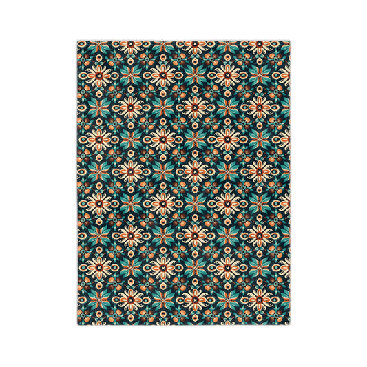 Sol y Alegría (Sun and Joy) Collection-Bohemian Tile Velveteen Microfiber Blanket - Creations by Chris and Carlos