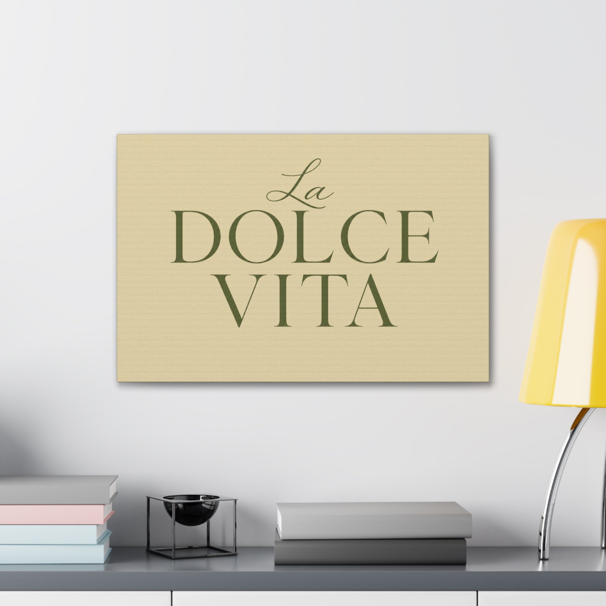 La Dolce Vita Canvas Wall Art — Elegant Italian Phrase Stretched Canvas - Creations by Chris and Carlos