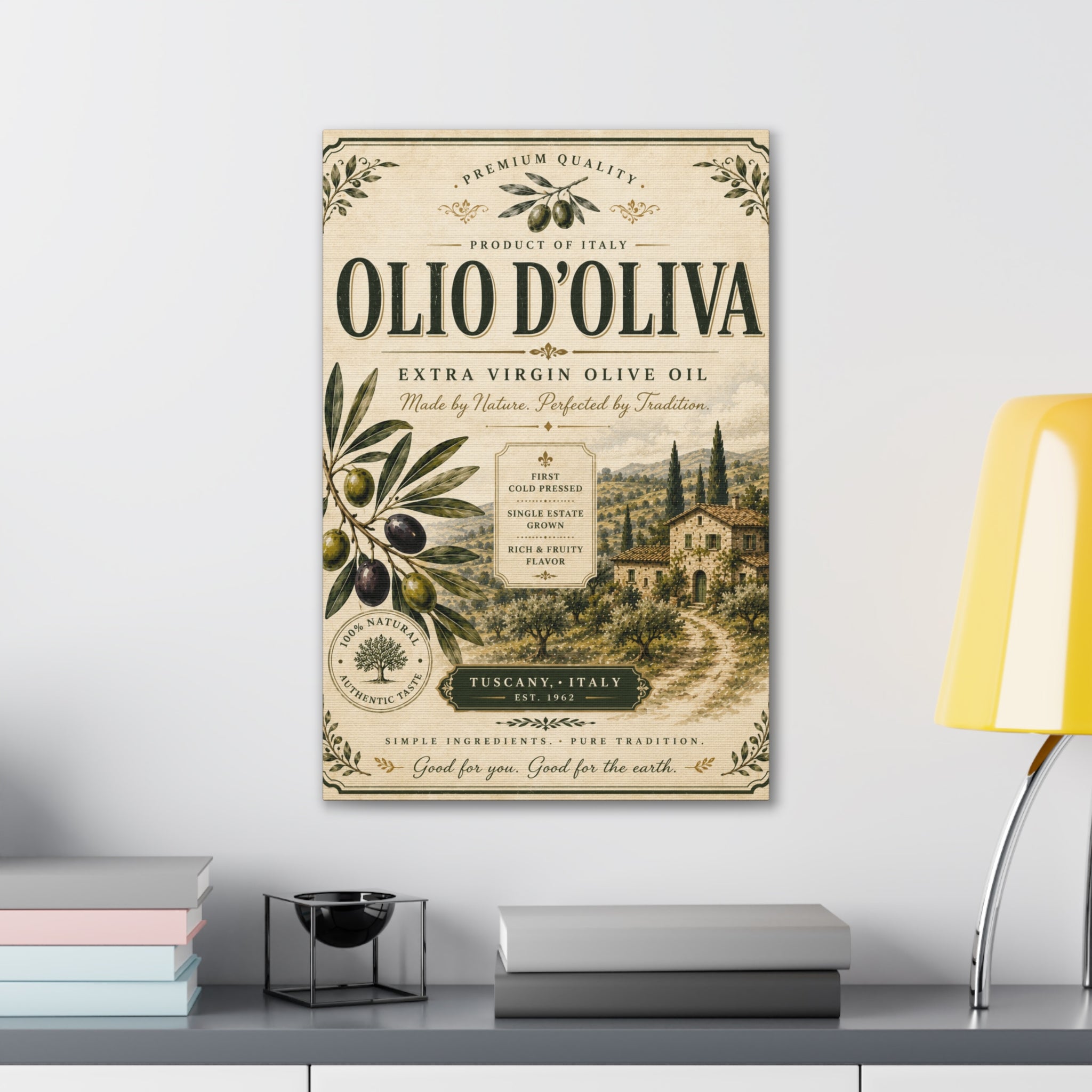 Olive Oil Vintage Kitchen Canvas - Creations by Chris and Carlos