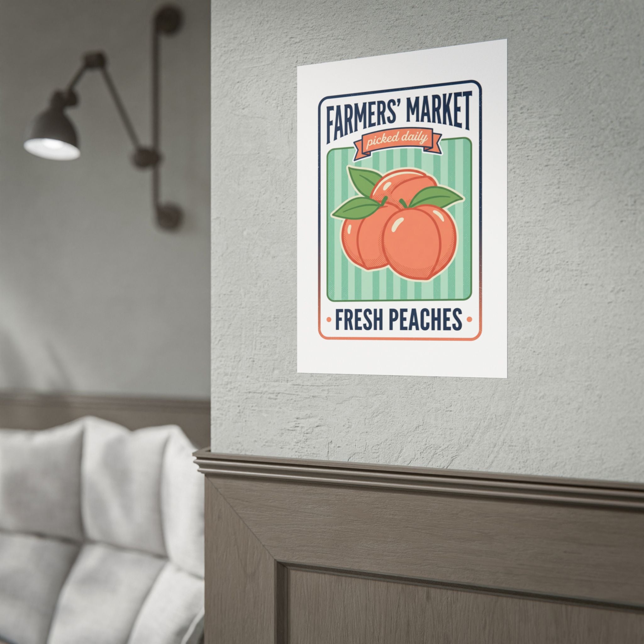 Farmers' Market Fresh Peaches Poster — Vintage Produce Wall Art - Creations by Chris and Carlos