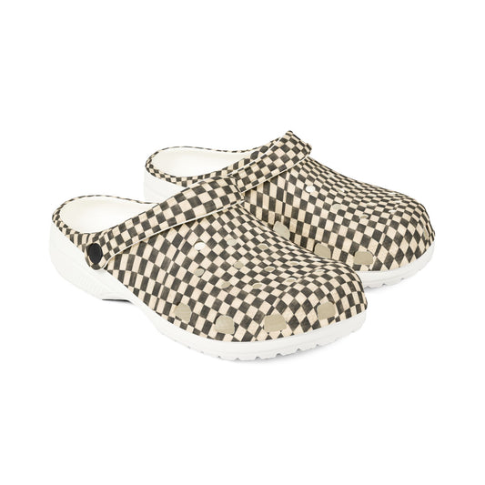Checkered EVA Clogs — Lightweight Foam Slip-On Shoes - Creations by Chris and Carlos