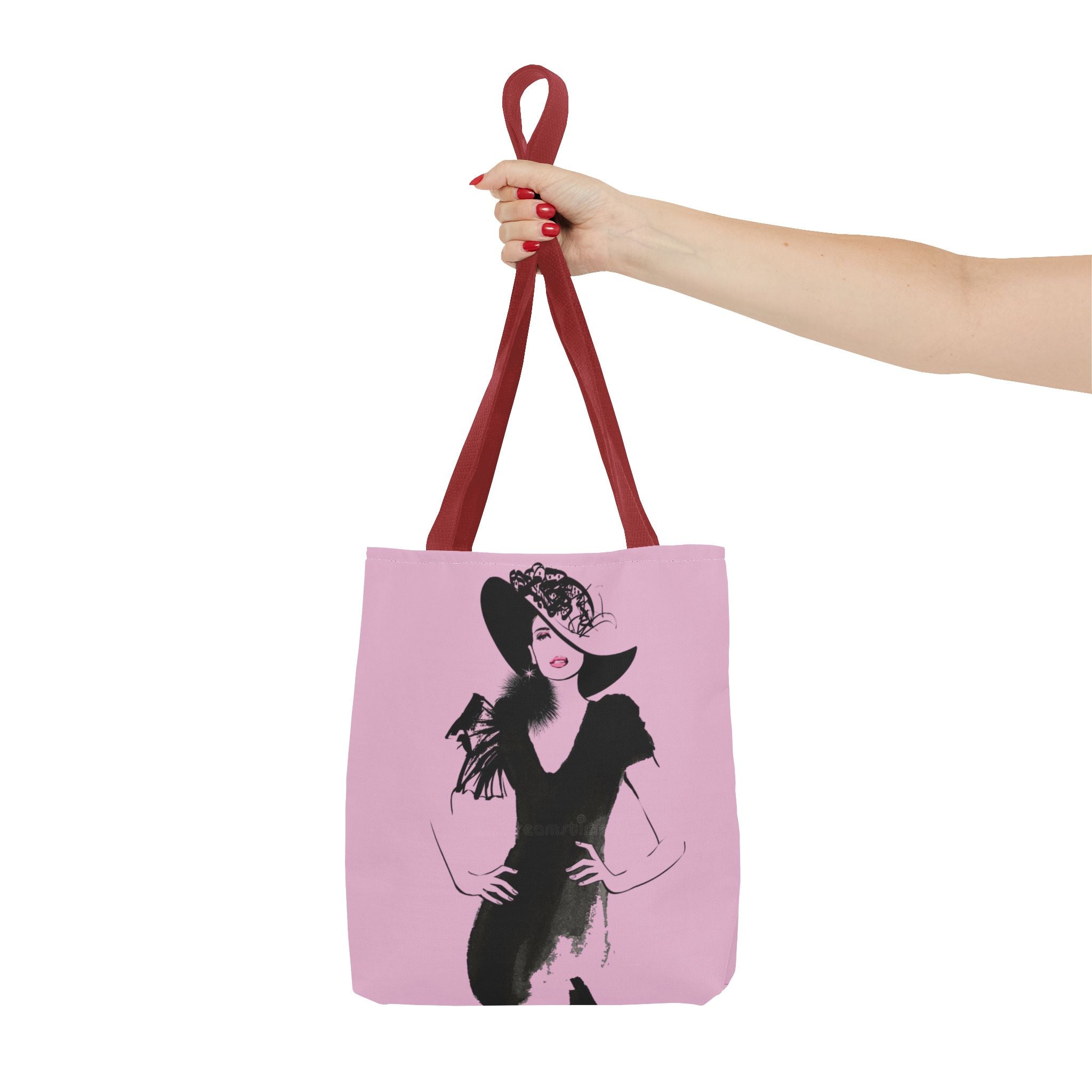 Fashion Illustration Tote Bag — Chic Pink Lady Print - Creations by Chris and Carlos