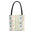 Floral Ribbon Stripe Tote Bag — Vintage Blue Vase Pattern
