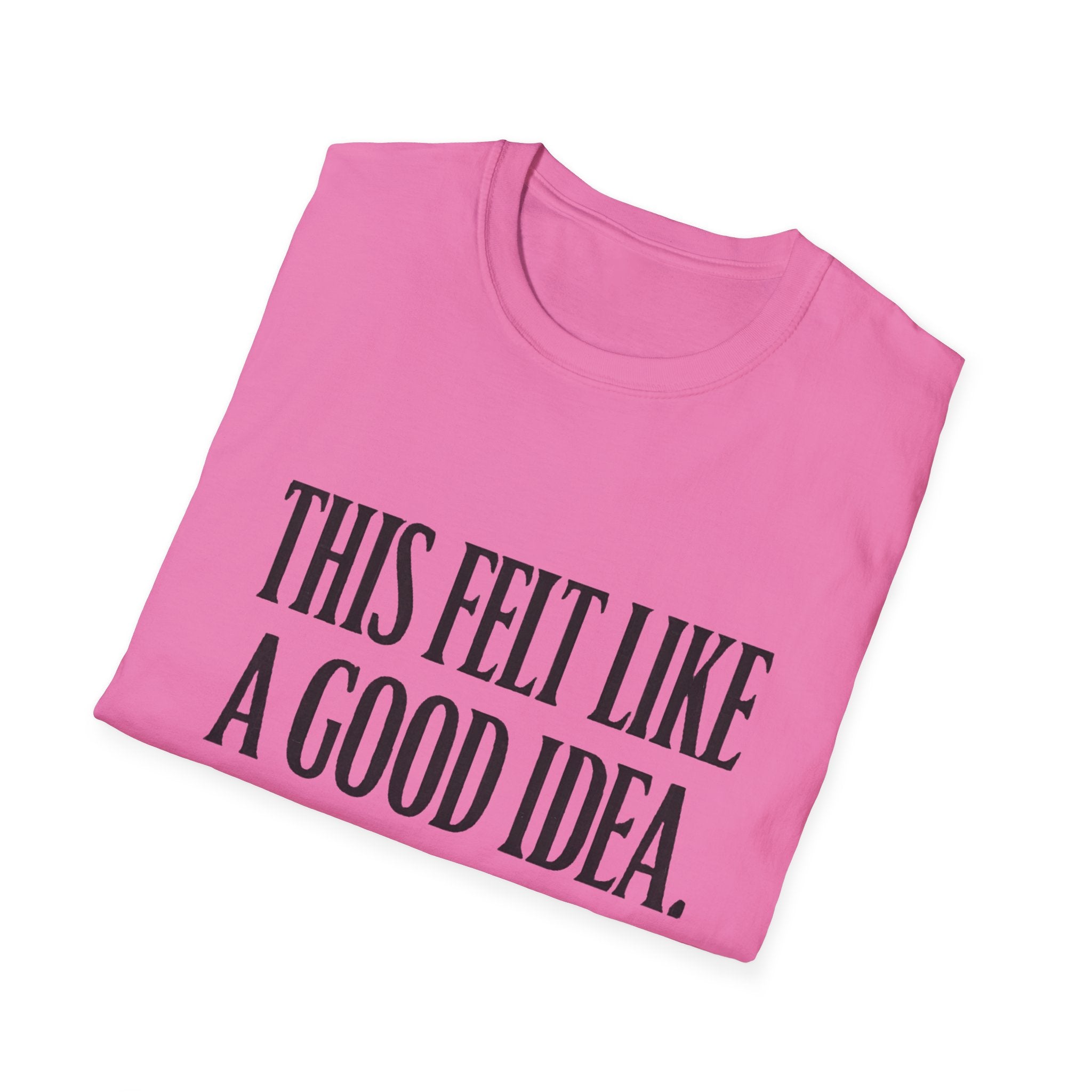 Funny Quote T-Shirt - "This Felt Like a Good Idea. It Wasn't." Casual Graphic Tee - Creations by Chris and Carlos