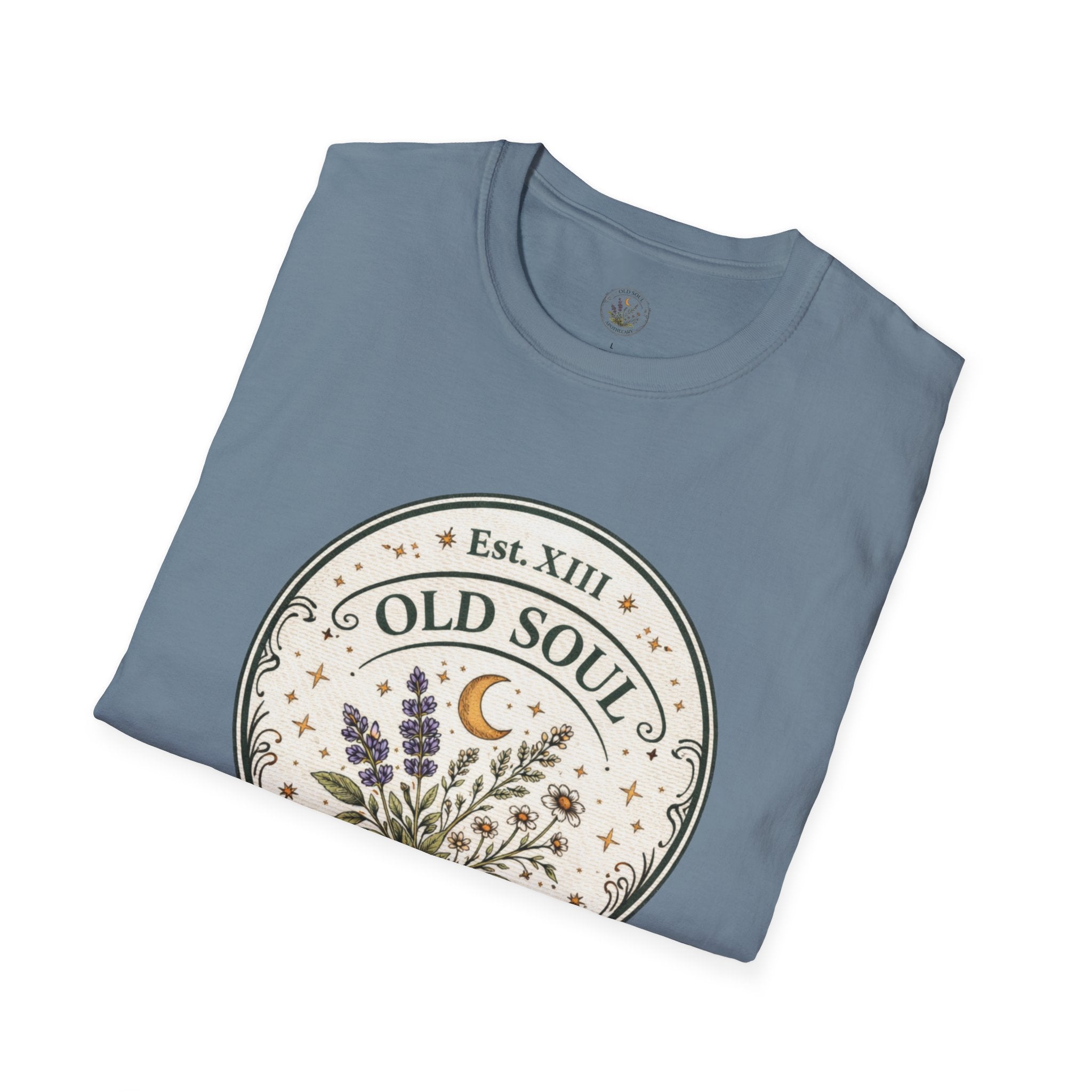 Old Soul Apothecary T-Shirt – Vintage Herbal Moon Graphic Tee - Creations by Chris and Carlos