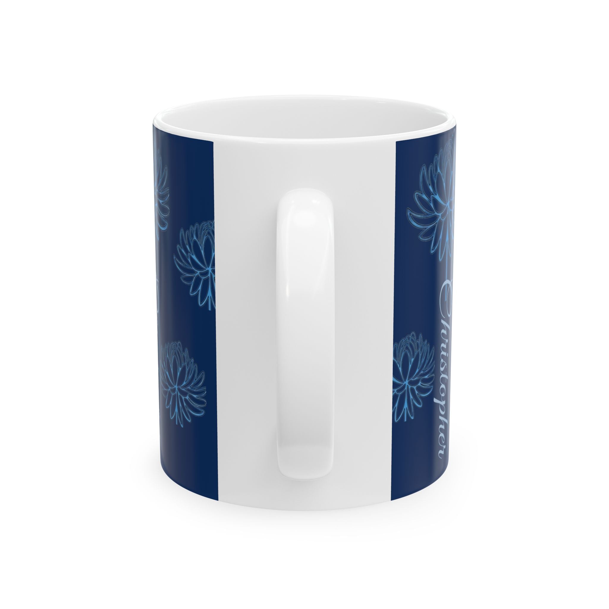 Personalized Floral Name Mug — Custom 'Christopher' Ceramic Coffee Cup (11oz & 15oz) - Creations by Chris and Carlos