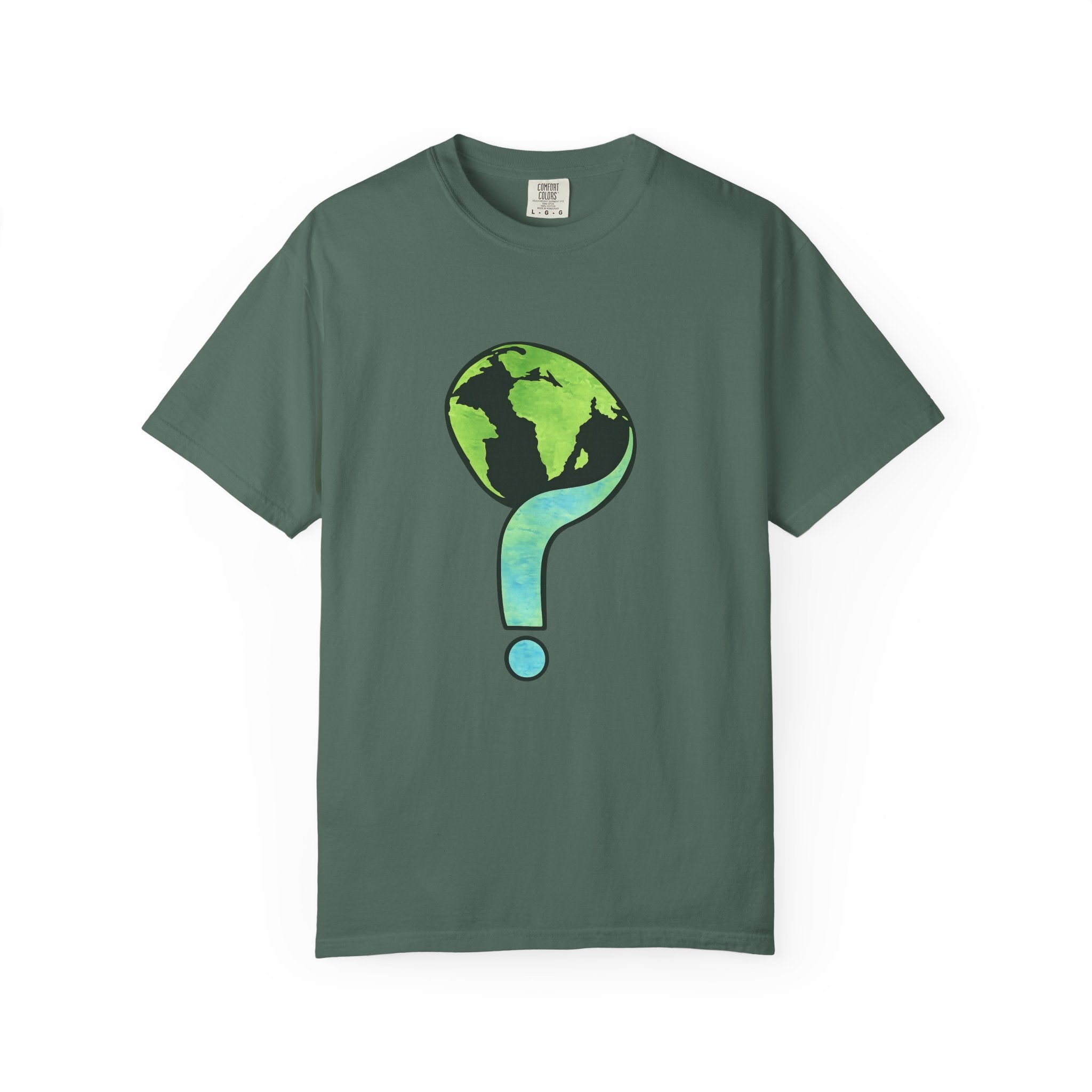 Earth Question Mark T-Shirt — Eco Awareness Graphic Tee - Creations by Chris and Carlos