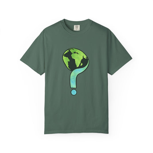 Earth Question Mark T-Shirt — Eco Awareness Graphic Tee - Creations by Chris and Carlos