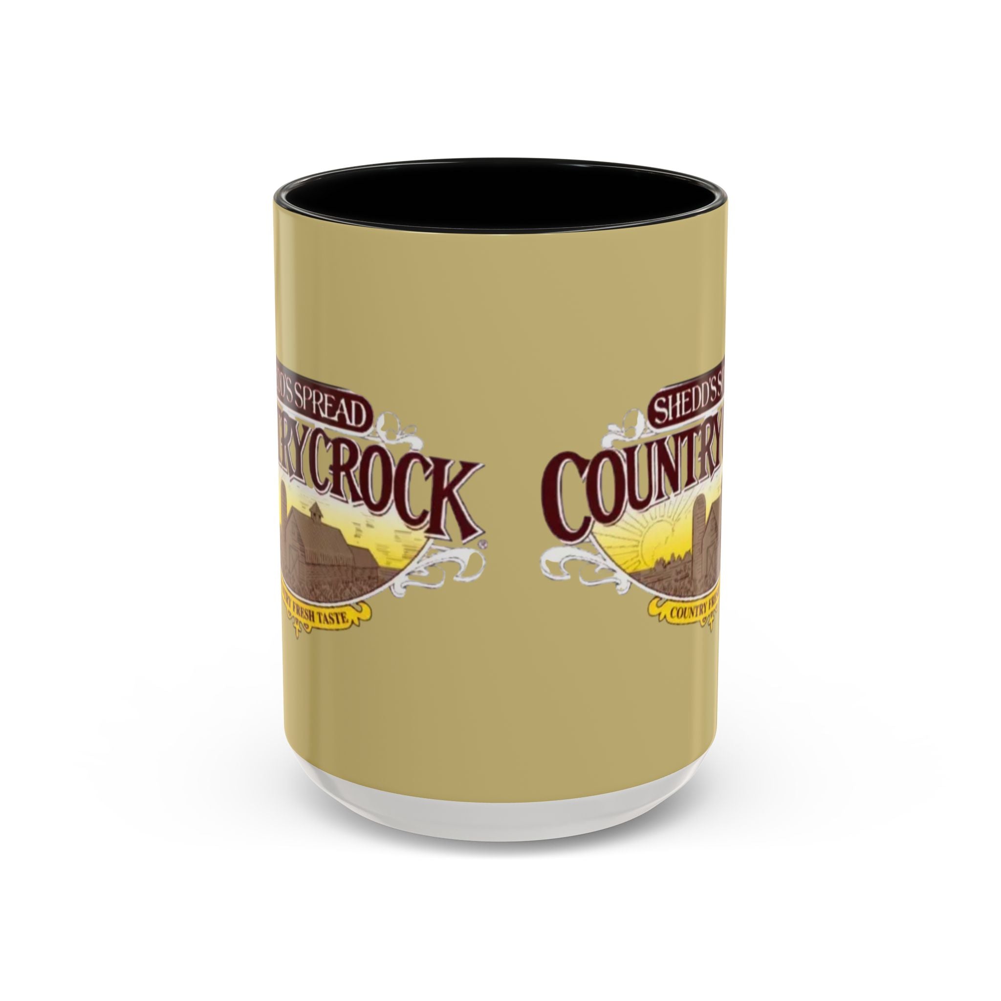 Country Crock Logo Accent Coffee Mug — Retro Farmhouse Butter Spread Design (11/15oz) - Creations by Chris and Carlos