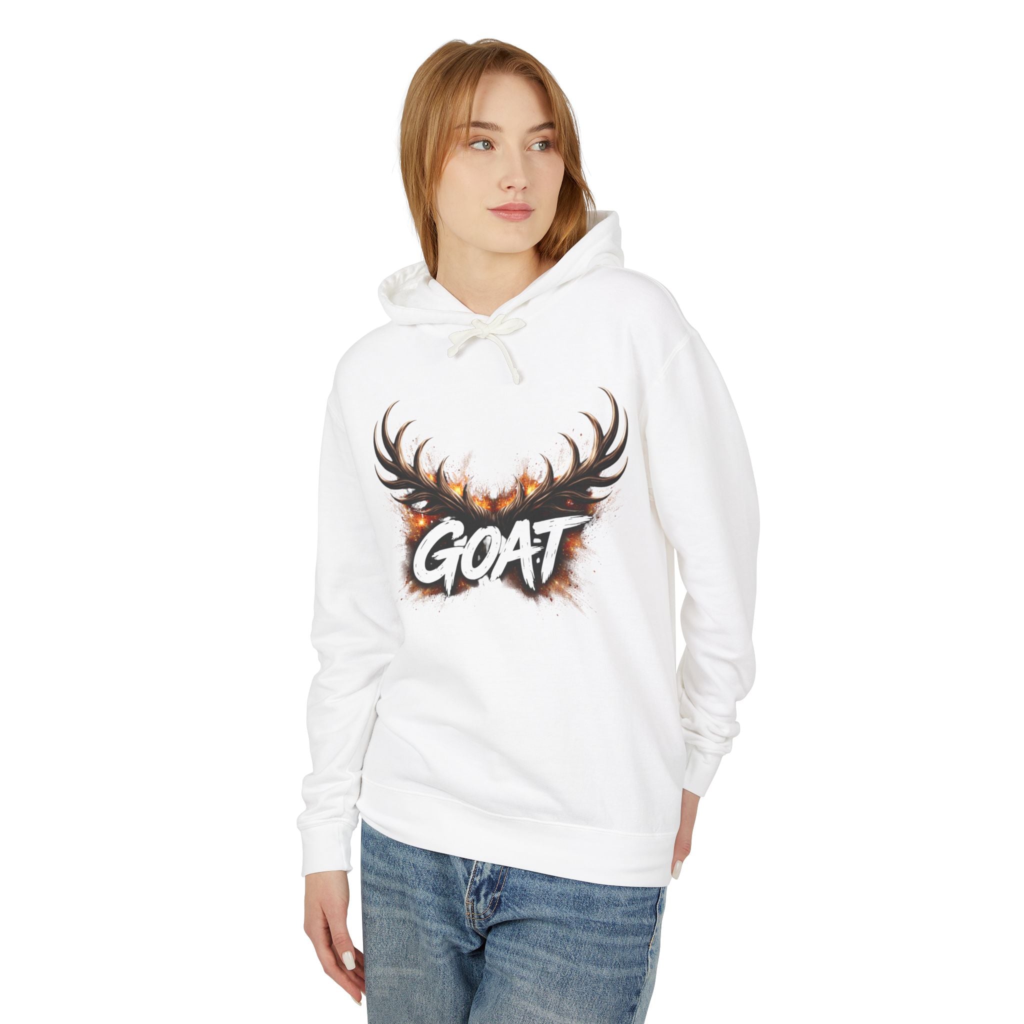 GOAT Antler Graphic Hoodie | Goat Skull Antlers Sweatshirt - Creations by Chris and Carlos