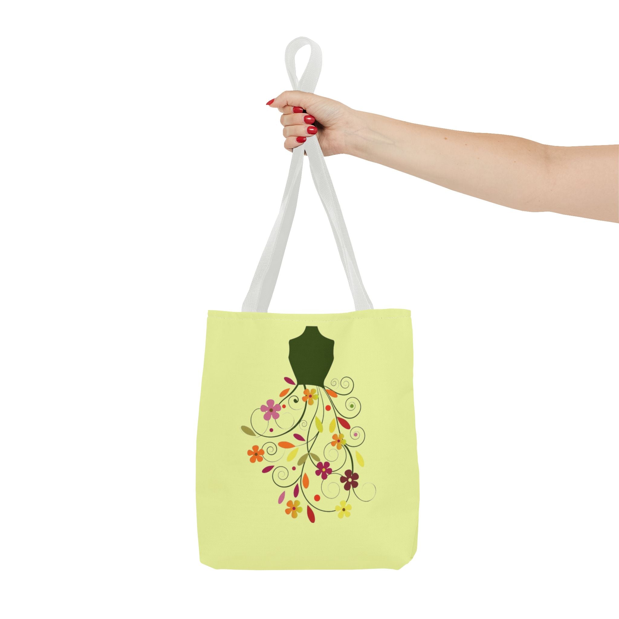 Floral Dressform Tote Bag – Spring Floral Pattern AOP Tote - Creations by Chris and Carlos