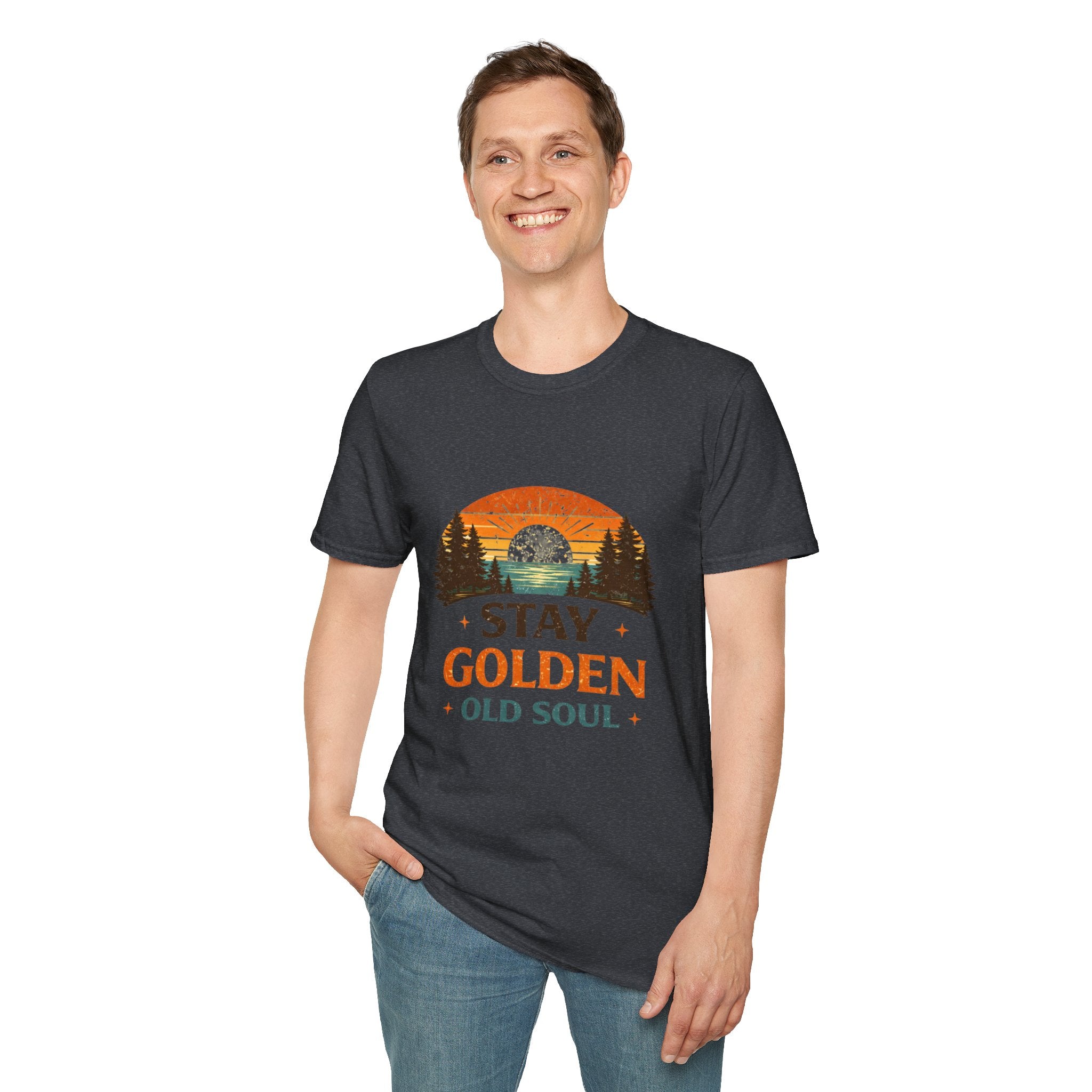 Stay Golden Old Soul T-Shirt — Vintage Sunset Nature Tee - Creations by Chris and Carlos
