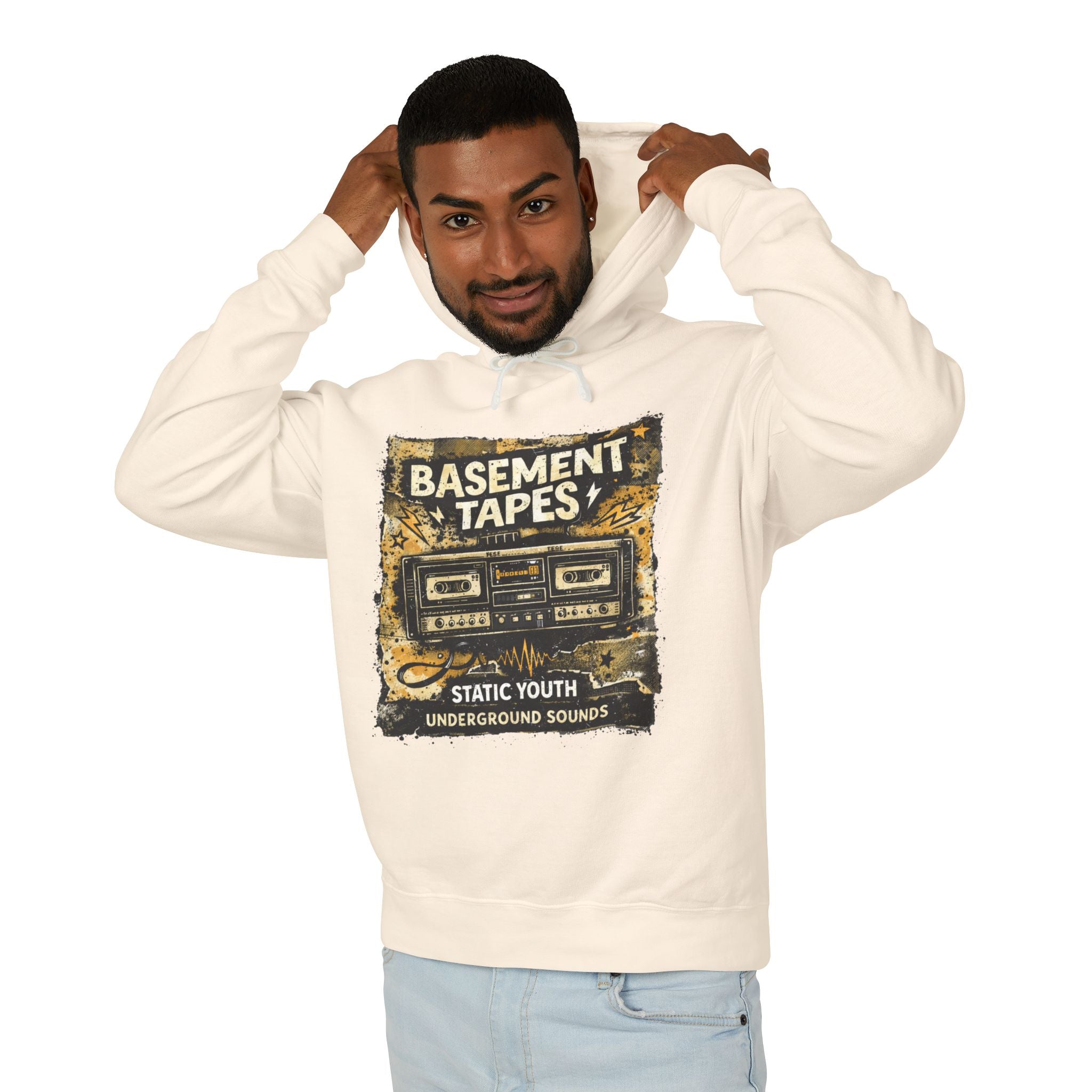Basement Tapes Vintage Cassette Hoodie — Retro Music Streetwear - Creations by Chris and Carlos