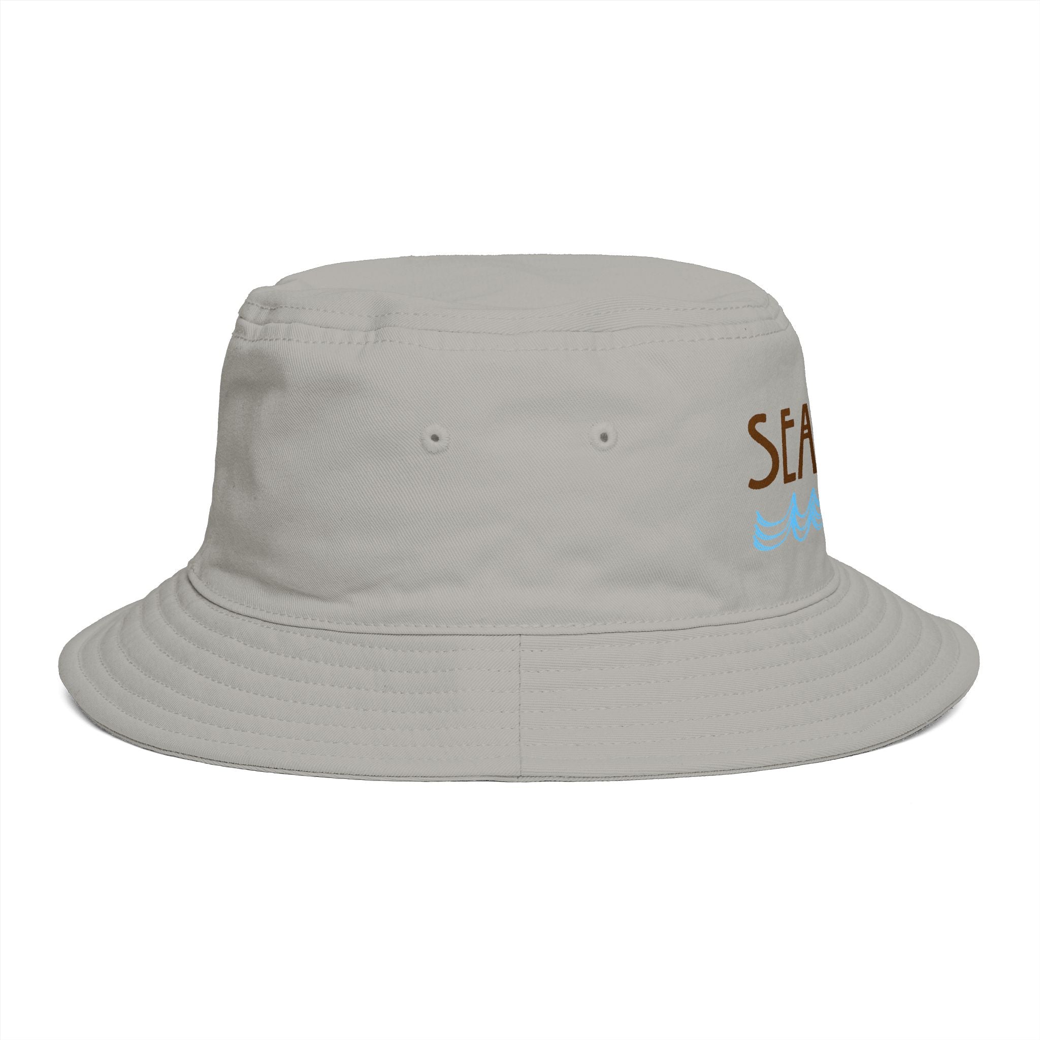 Sea & Salt Embroidered Bucket Hat — Palm Tree Beach Sun Hat - Creations by Chris and Carlos